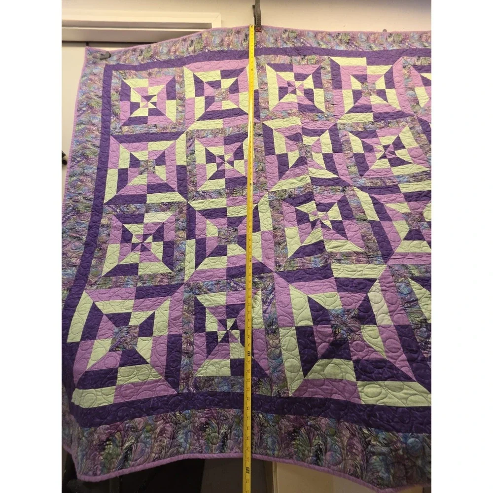 Handmade Purple bed quilt 71